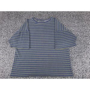 Pacific Coast Highway Striped T-Shirt Mens Large Blue Green Waffle Knit USA